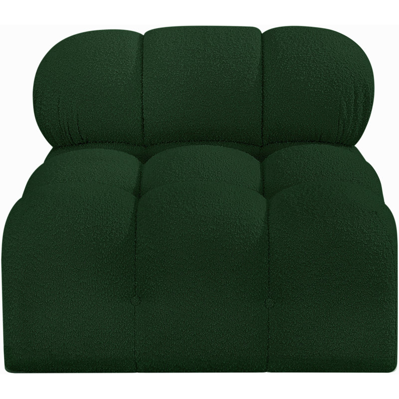 Ames 34 Wide, Green Boucle Fabric