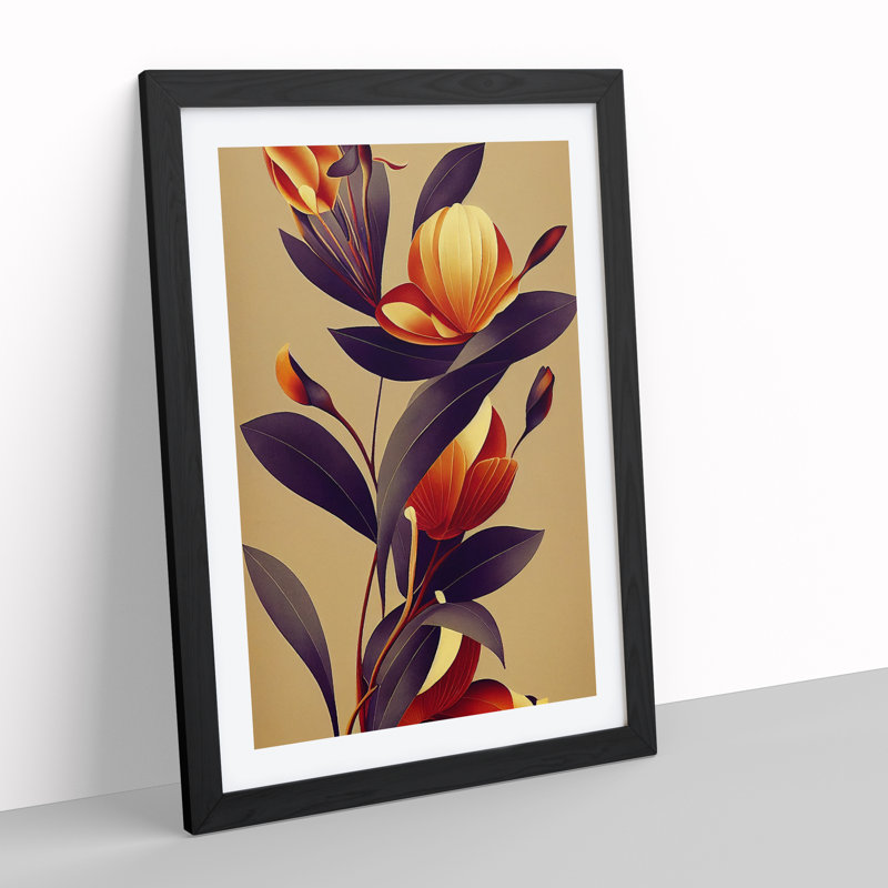 Angelical Flowers - Framed Print, Black, 64cm H x 46cm W x 2cm D