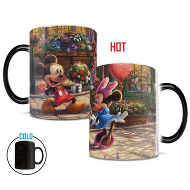 Silver Buffalo Disney Micky Minnie Heart Glitter Ceramic Coffee