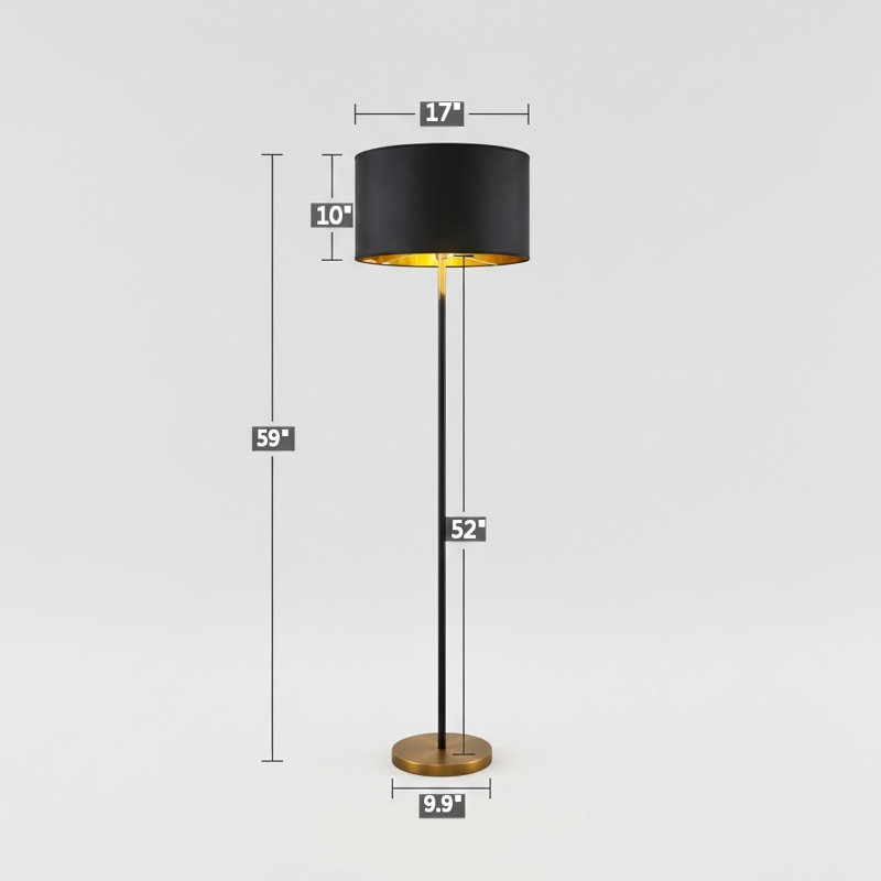 Lampe sur pied en métal