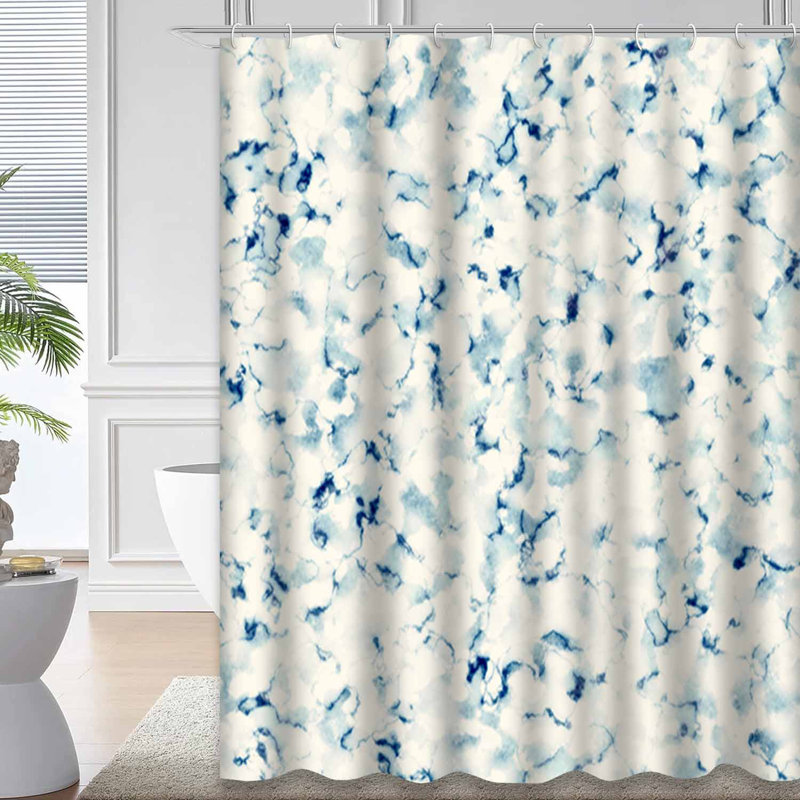 Rideau de douche abstrait à motif aquarelle abstrait avec 12 crochets, L 72 po x l 84 po