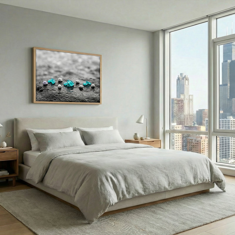 Ensemble de 1 tableau sur toile en forme de pierre de cristal, 28"H x 40"W, Natural