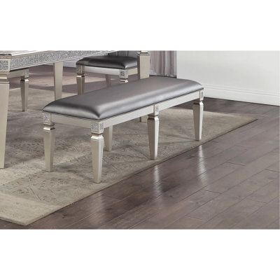 Banc de 60 po Sparkling embelli en argent gris