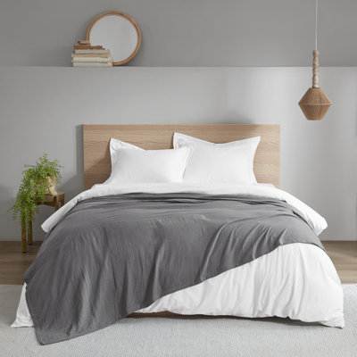 Gauze Charcoal 100% Cotton Full/Queen Blanket