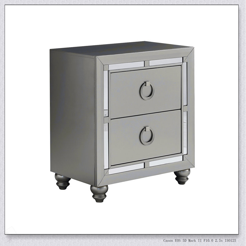 Table de chevet argentée CHLOE GEMSTONE