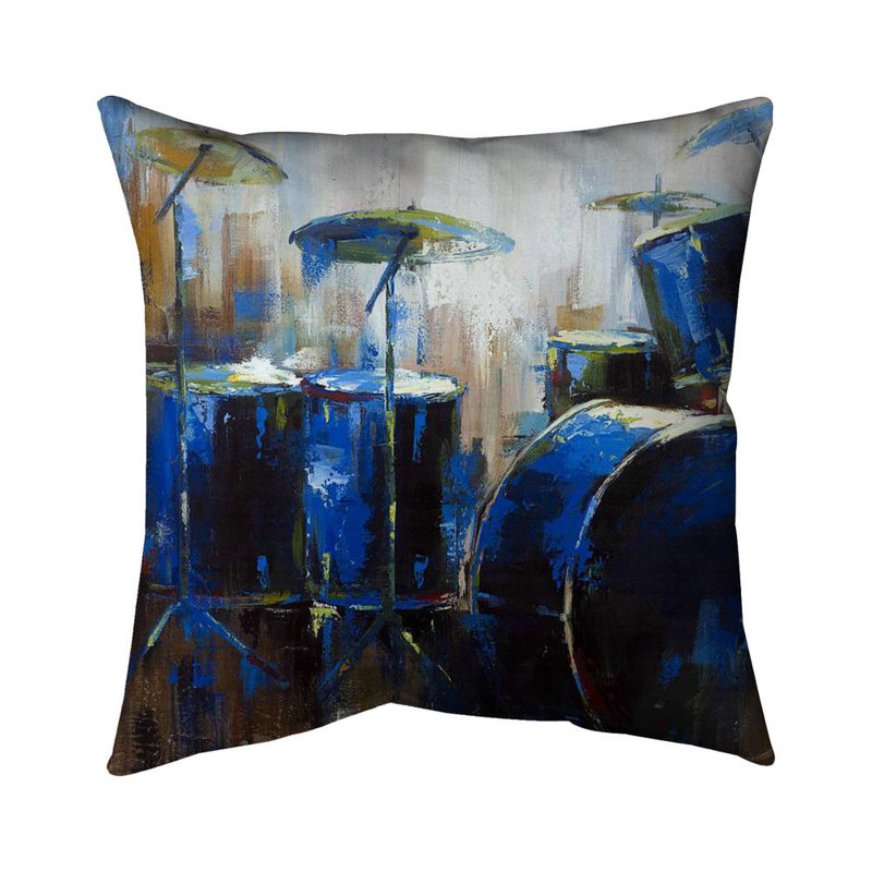 Asbtract drums - 18"x18" Throw pillow - Poly twill - Print on demand