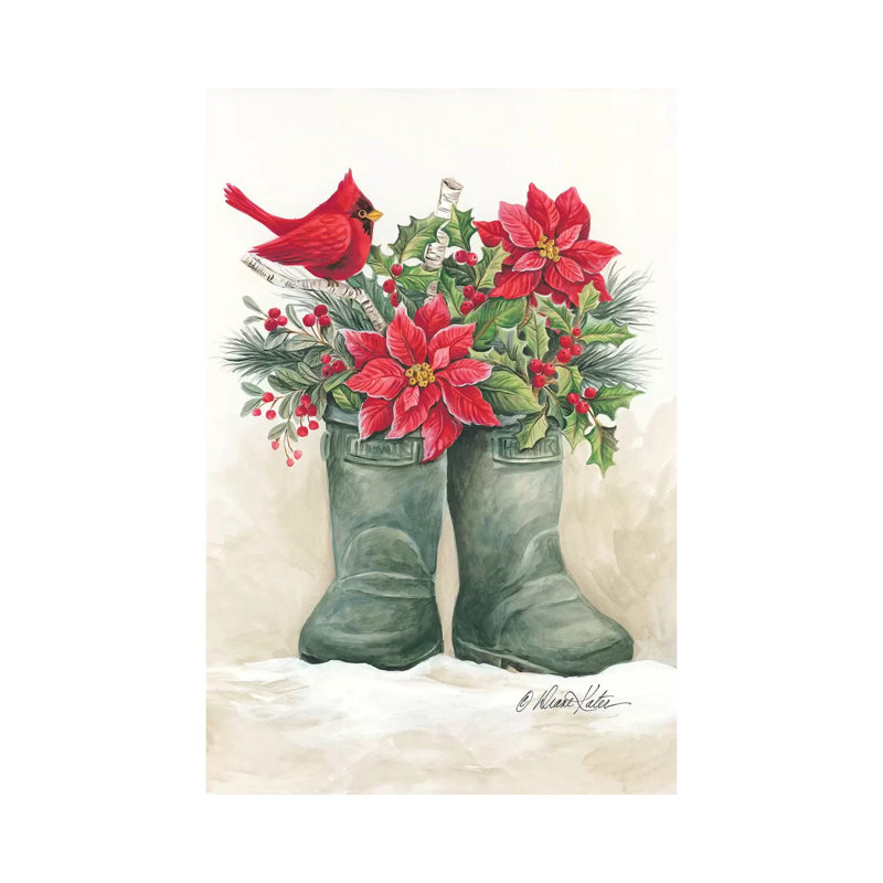 Christmas Lodge Boots by Diane Kater - Print on Canvas, Wrapped Canvas, 20.32 cm H x 30.48 cm W
