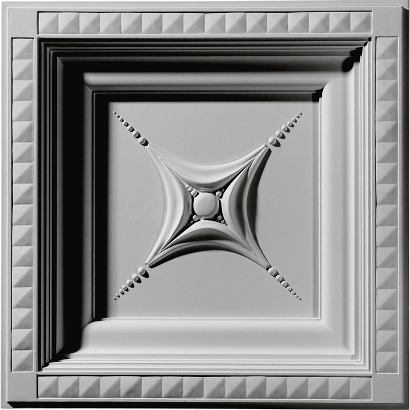 Star 24'' L x 24'' W Polyurethane Glue Up Ceiling Tile In White