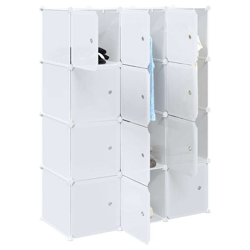  Storage Cube Organizer White Polypropylene Plastic Medium Modular