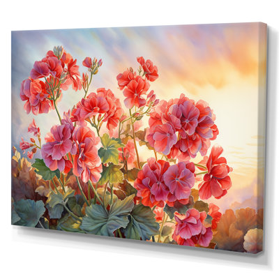 Geraniums Sunset I - reproduction