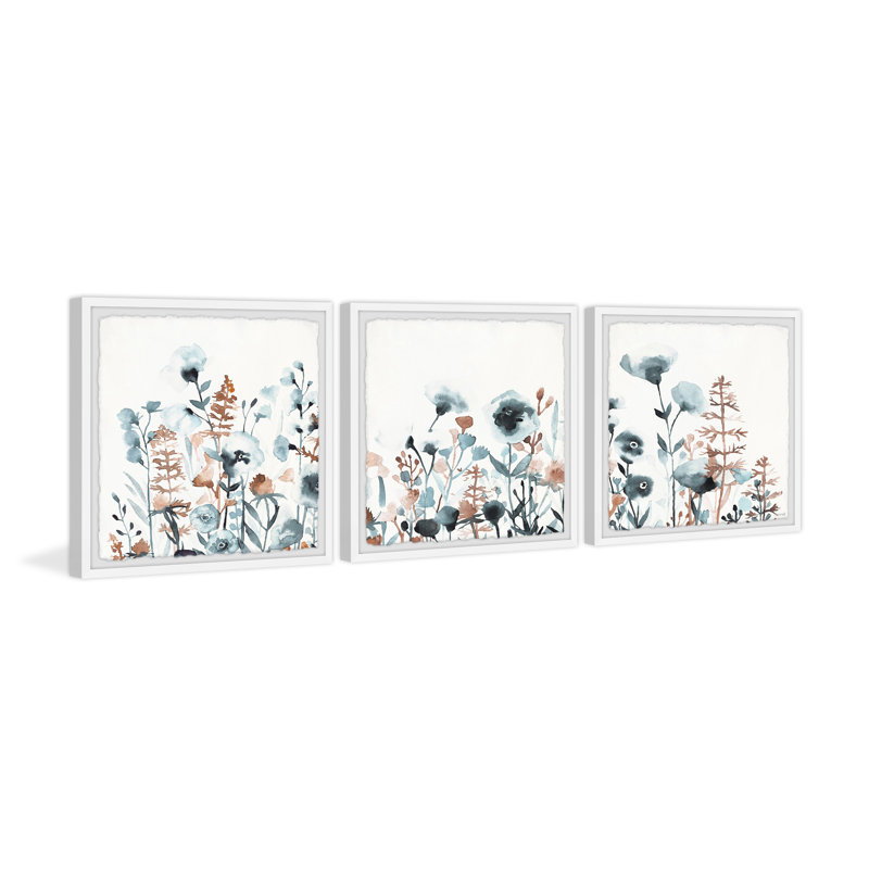 « lovely wildflowers »-ensemble de 3 reproductions de photos encadrées sur papier, H 12 po x l 12 po x P 1,5 po