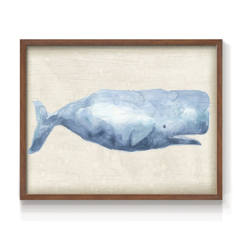 Rustic Whale I -Framed Print - Restickable, H 11 po x l 14 po, Noyer