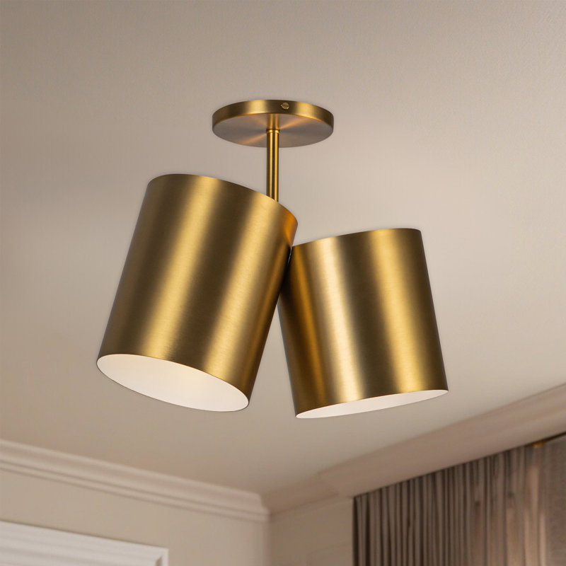 Keiko 2 - Light Semi Flush Mount, Brushed Gold