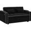 Lit moderne en velours avec dossier réglable, bâbord, cendrier, support pour téléphone rotatif et 2 coussins (accessoires de dossier / téléphone pliables noirs - noir