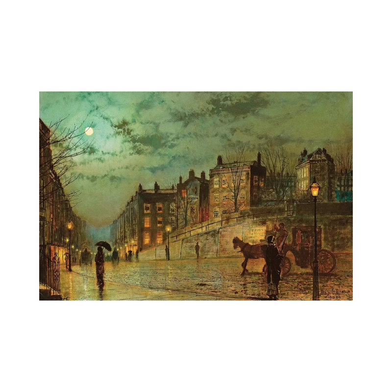 Hampstead Hill, Looking Down Heath Street, 1881 by John Atkinson Grimshaw - Wrapped Canvas Print, 20.32 cm H x 30.48 cm W