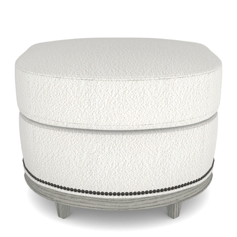 McKinley Wedge Ottoman, Kempsey Sheepskin, Dove Gray