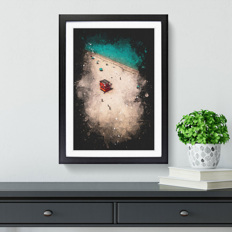 South Beach in Miami - Framed Print, Black Framed, 63cm H x 45cm W x 2cm D