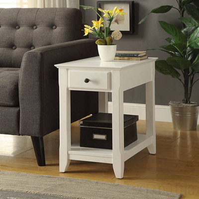 Table d'appoint, finition blanche Bertie