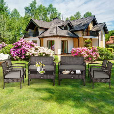 8 - Person Patio Conversation Set with Cushions