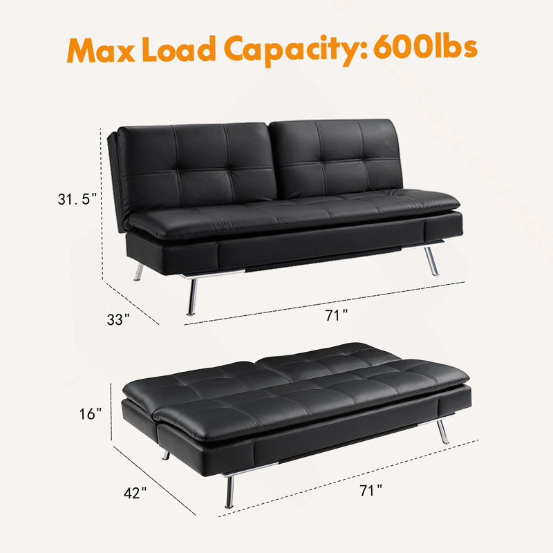 Versatile Convertible Sofa Bed for All Living Spaces, Enhancing Comfort and Functionality, Dark Brown