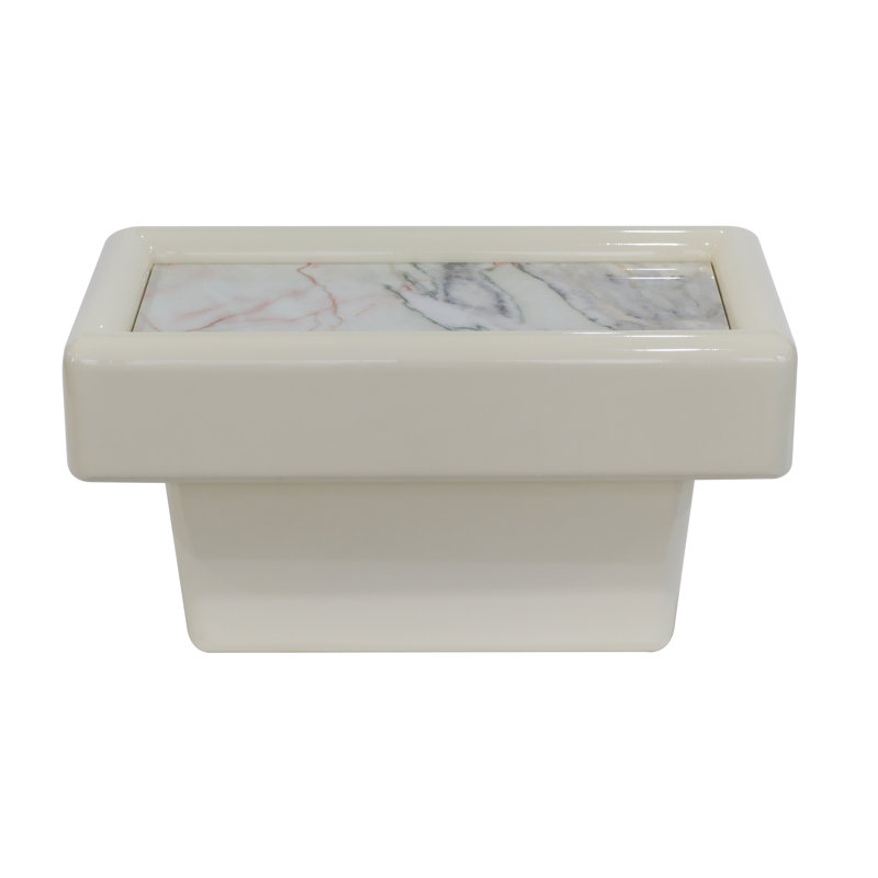 Table de bout Gattis Home, Blanc / blanc, Marbre