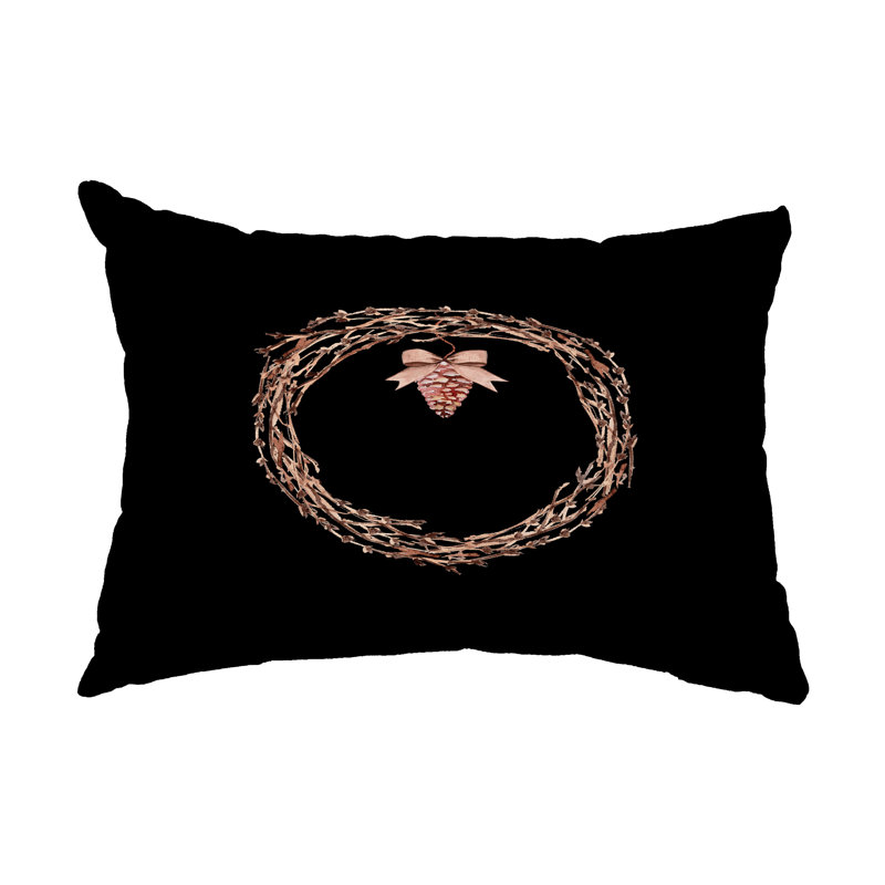 Outdoor Reversible Throw Pillow, Black