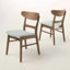 Ensemble de 2 chaises de salle à manger - siège rembourré, pieds en bois d'hévéa-1494730209