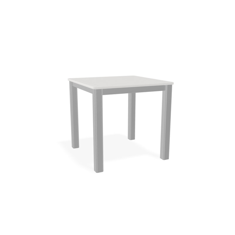 Outdoor Square Side Table, White/White