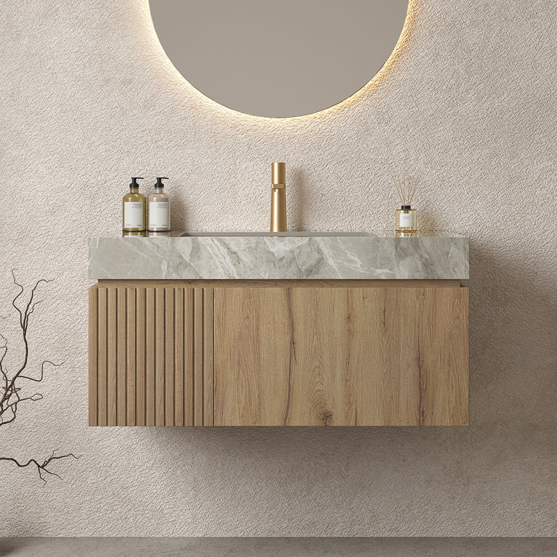 Meuble-lavabo de salle de bain 36 po avec lavabo MURI, Bois, 36"