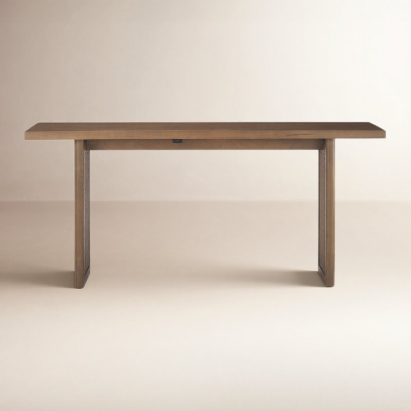 Cinna 65.0L X 16.0W X 29.0H Medium Solid Wood W/Cane Console Table, Medium Brown