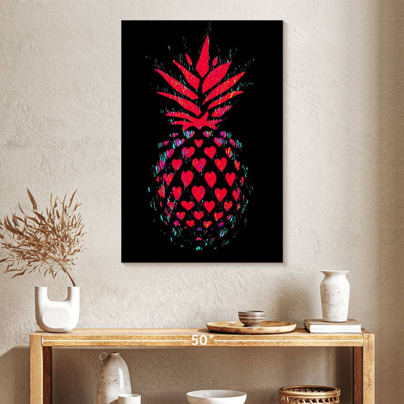 Yarlin Heart Dotted Pineapple, 39" H x 26" W