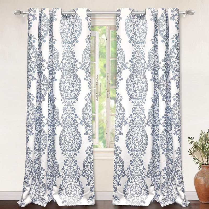 Jayton Room Darkening Curtain Pair, 52" W x 84" L, Dusty Blue