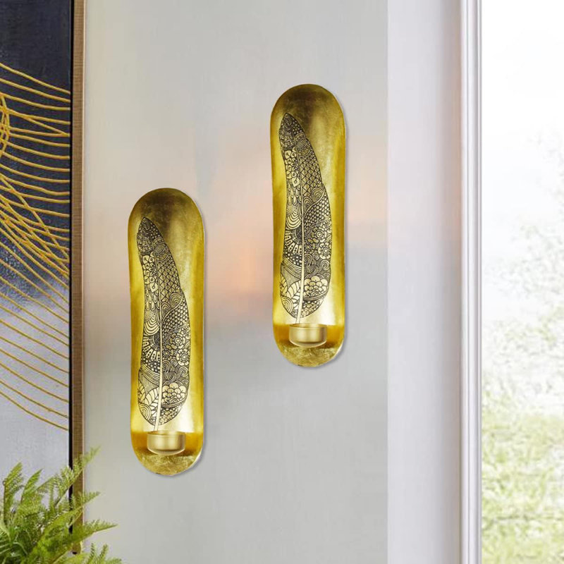 12.59'' H Metal Wall Tealight Holder