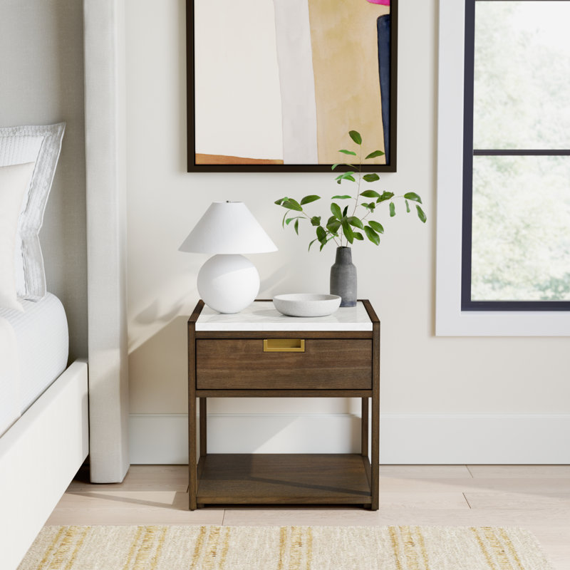 Eliane 1 - Drawer 19.5" Nightstand, Dark Chocolate