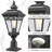 22-Inch Farmhouse Outdoor Post Light with Seeded Glass, ETL Wet-Rated, Matte Black - Bulb & Pier Mount Base Not Included