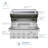 Spire 5-Burner Built-in Grill Head with Rear Burner