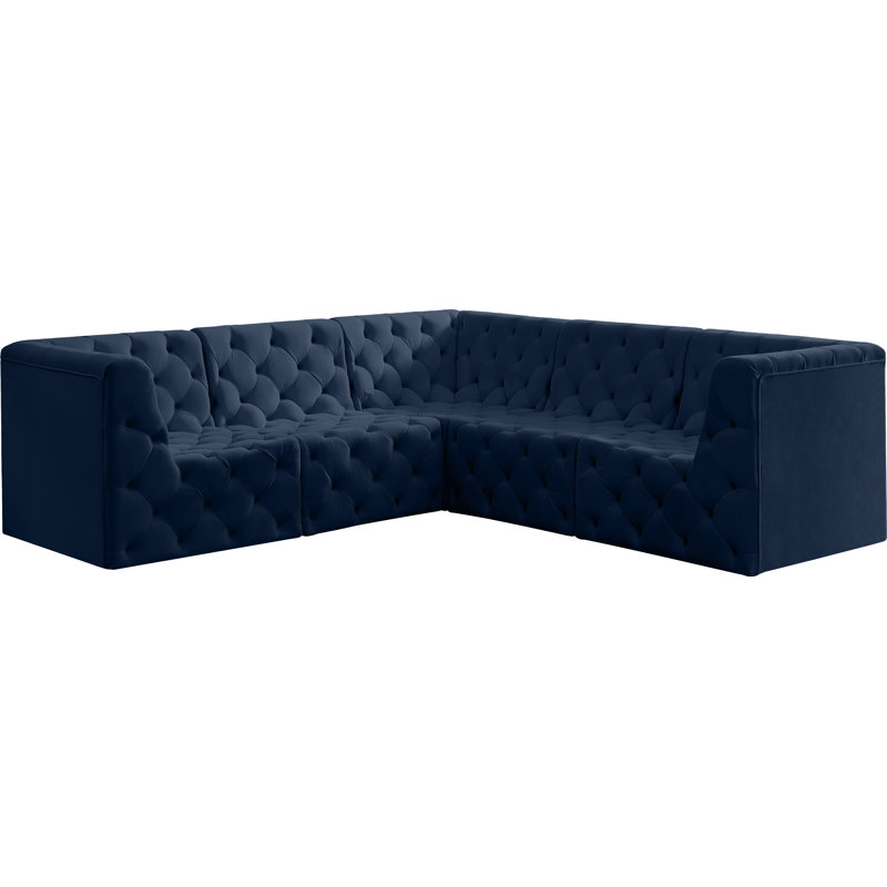 Canapé modulaire Klecka, Velours bleu marine