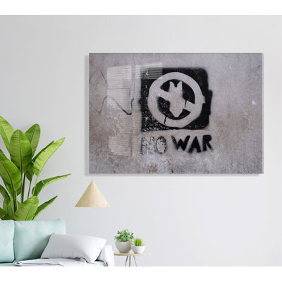 Stunning Banksy Tempered Glass Painting, 27.6 x 39.4 inches | 100% Tempered Glass, Thickness: 0.16 inches | Elegant Wall Art for Home Decor | Unique Contemporary Design, Perfect for Living Room & Office Spaces