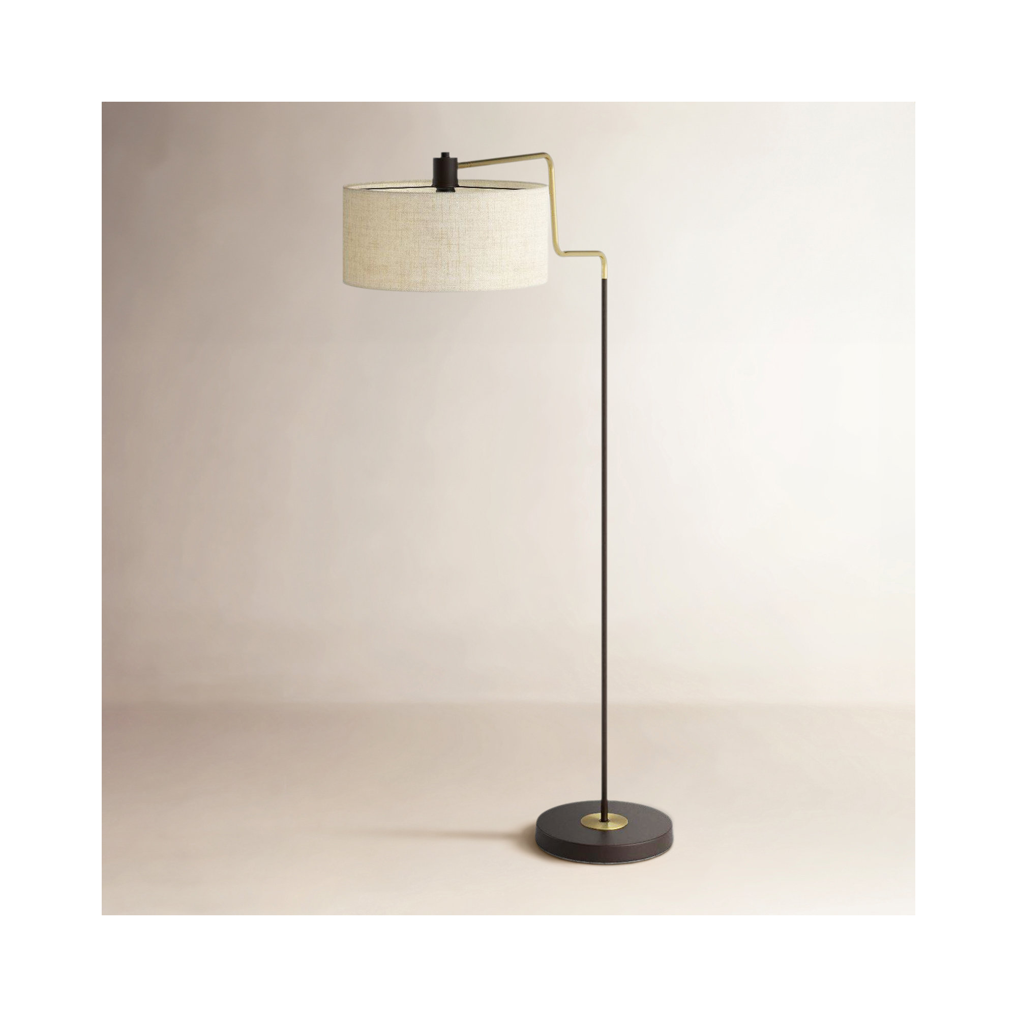 Wenham 57'' Swing Arm Floor Lamp, Black