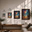 Desert Under Cosmic Sky Fantasy & Sci-Fi - Framed Print-1369309624-1369309631