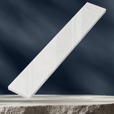 24 In. Engineered Stone Vanity Backsplash 4 In. Bathroom Vanity Back Splash In Carrara White