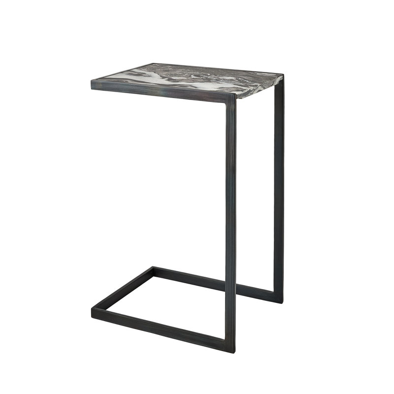 Nudge Marble Top End Table, 24" H x 16" W x 16" D