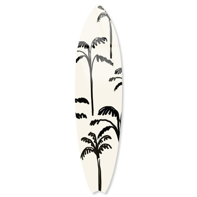 Palms Minimalist Surfboard Acrylic Coastal Wall Art by Notoriart