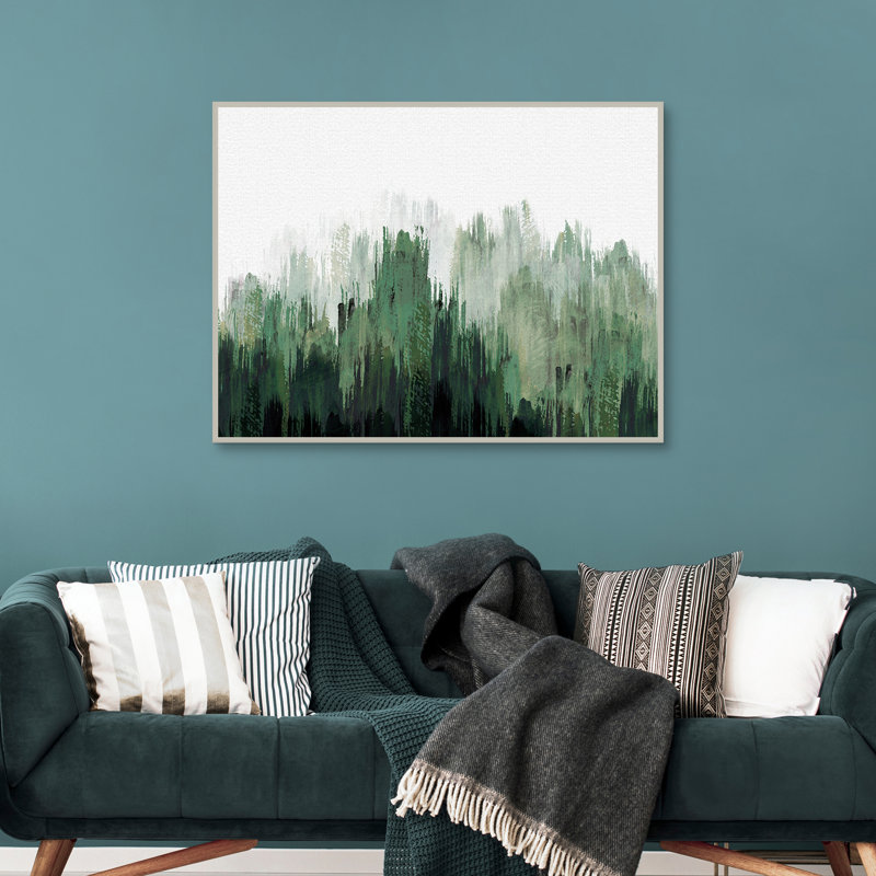 Art abstrait encadré, "Forêt verticale abstraite" par Willowbrook