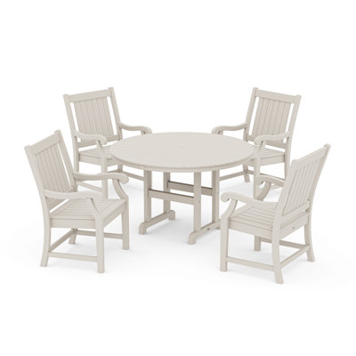POLYWOOD x Birch Lane Veranda 5-Piece Round Farmhouse Dining Set by POLYWOOD