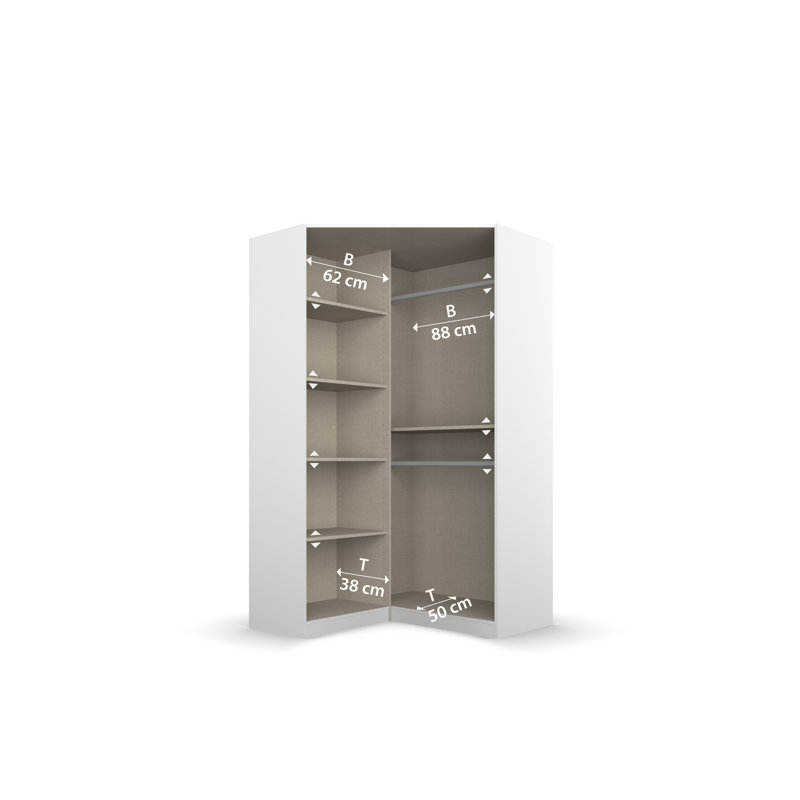 Wardrobe wardrobe set COSTA handle-less front, push-to-open, Artisan Oak/Metallic Grey