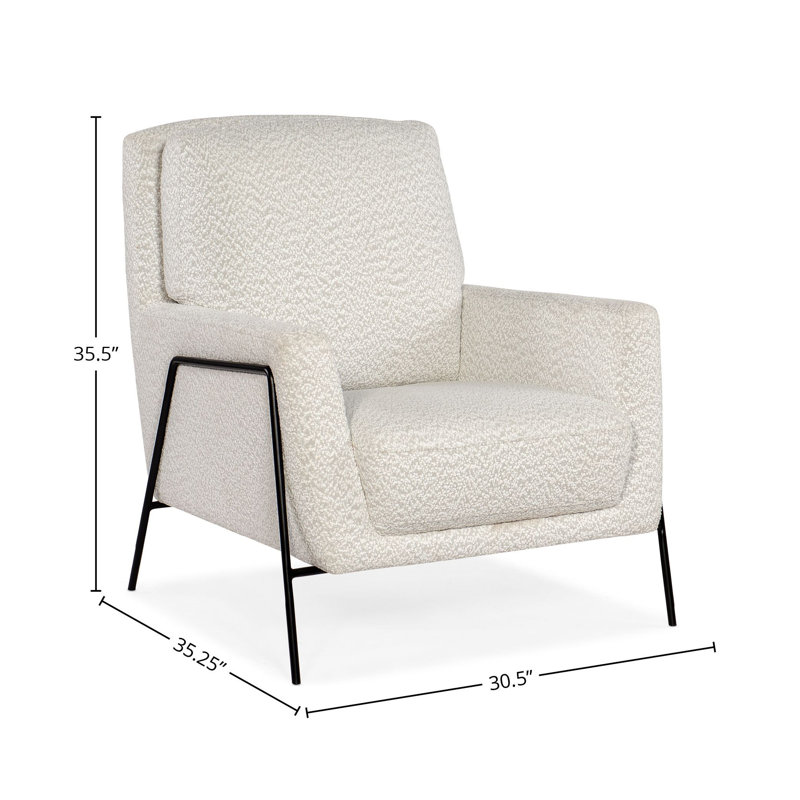 Aziel 30.5" Side Chair, White Genuine Leather