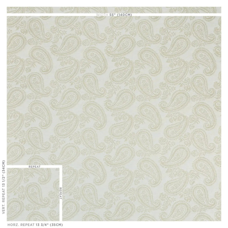 Tissu à motif cachemire Milena, Naturel