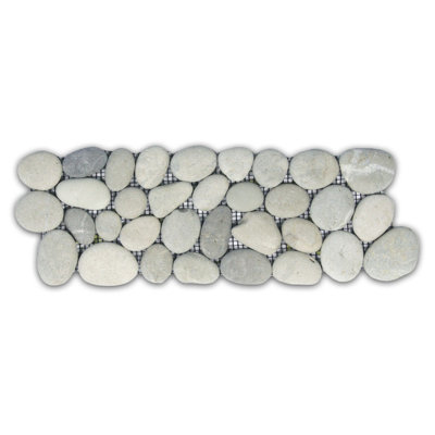 Amazon Natural Stone Listello Hand-Selected Water-Resistant Easy Installation Pebble Rock Design - 4" x 12"