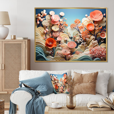 " Coral Vibrant Reef Geometric "